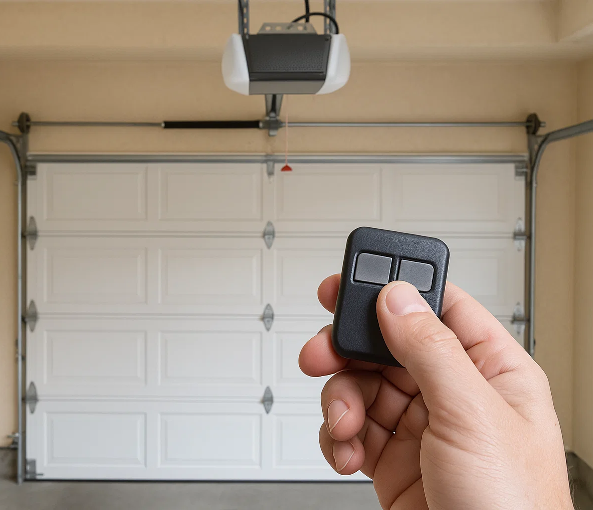  Close-up of a garage door opener mechanism that is unresponsive 